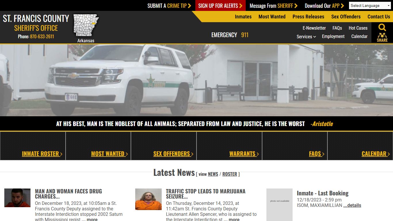 Inmate Roster (77) - St. Francis County Sheriff